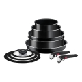 Tefal - Set kookgerei 10 st. INGENIO EASY COOK & CLEAN BLACK