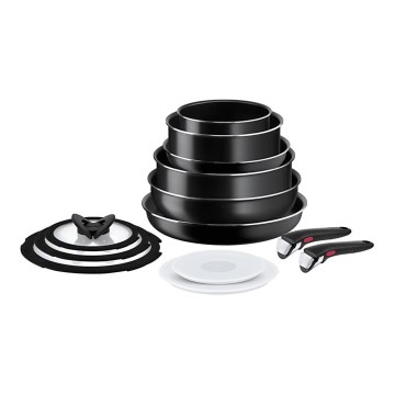 Tefal - Set kookgerei 13 st. INGENIO EASY COOK & CLEAN BLACK