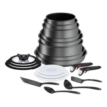 Tefal - Set kookgerei 20 st. INGENIO DAILY CHEF ON zwart