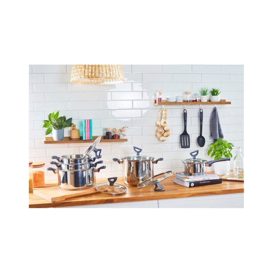 Tefal - Set potten 10 st. DAILY COOK roestvrij
