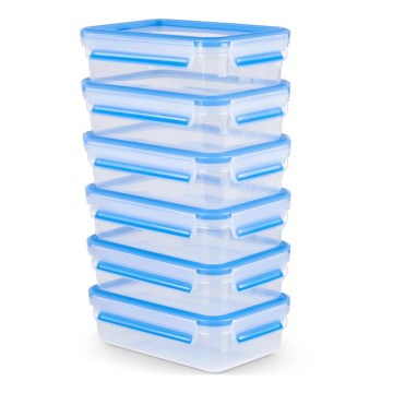 Tefal - Set van 6 voedselbewaarbakjes 0,8 l MASTER SEAL FRESH blauw