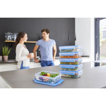 Tefal - Set van 6 voedselbewaarbakjes 0,8 l MASTER SEAL FRESH blauw
