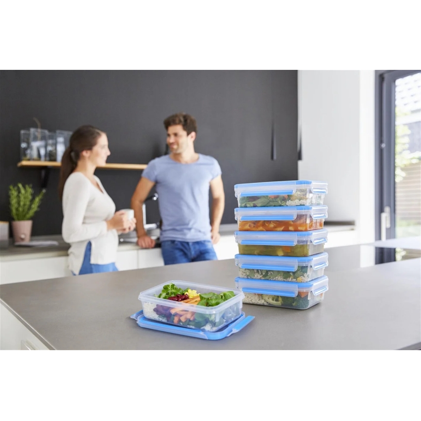 Tefal - Set van 6 voedselbewaarbakjes 0,8 l MASTER SEAL FRESH blauw