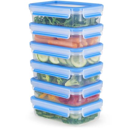 Tefal - Set van 6 voedselbewaarbakjes 0,8 l MASTER SEAL FRESH blauw