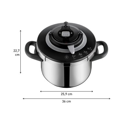 Tefal - Snelkookpan 6 l CLIPSO+ CHEF roestvrij