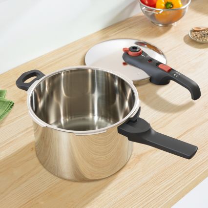 Tefal - Snelkookpan 6 l SECURE TRENDY + 5-delige set INGENIO EMOTION