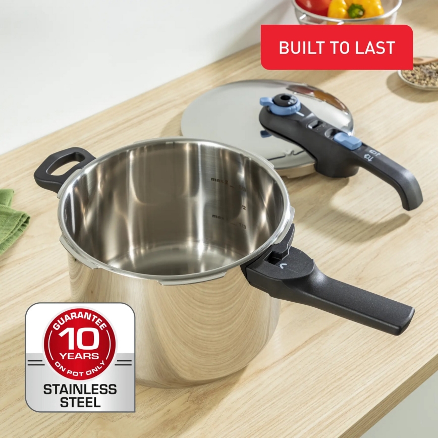 Tefal - Snelkookpan 6 l SECURE TRENDY roestvrij