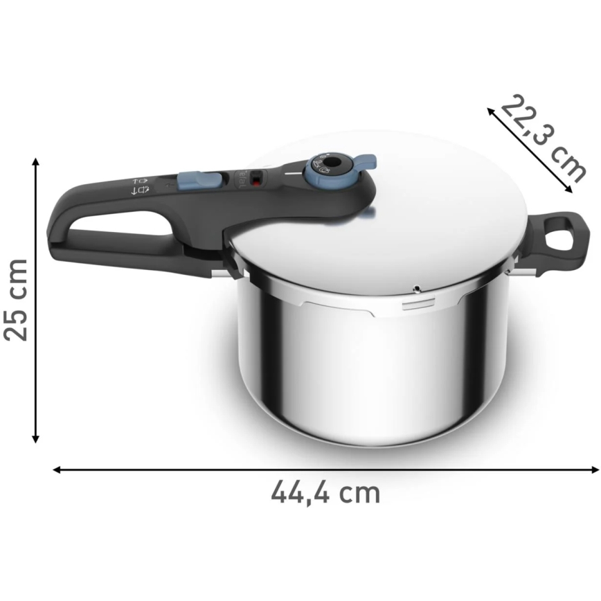 Tefal - Snelkookpan 6 l SECURE TRENDY roestvrij