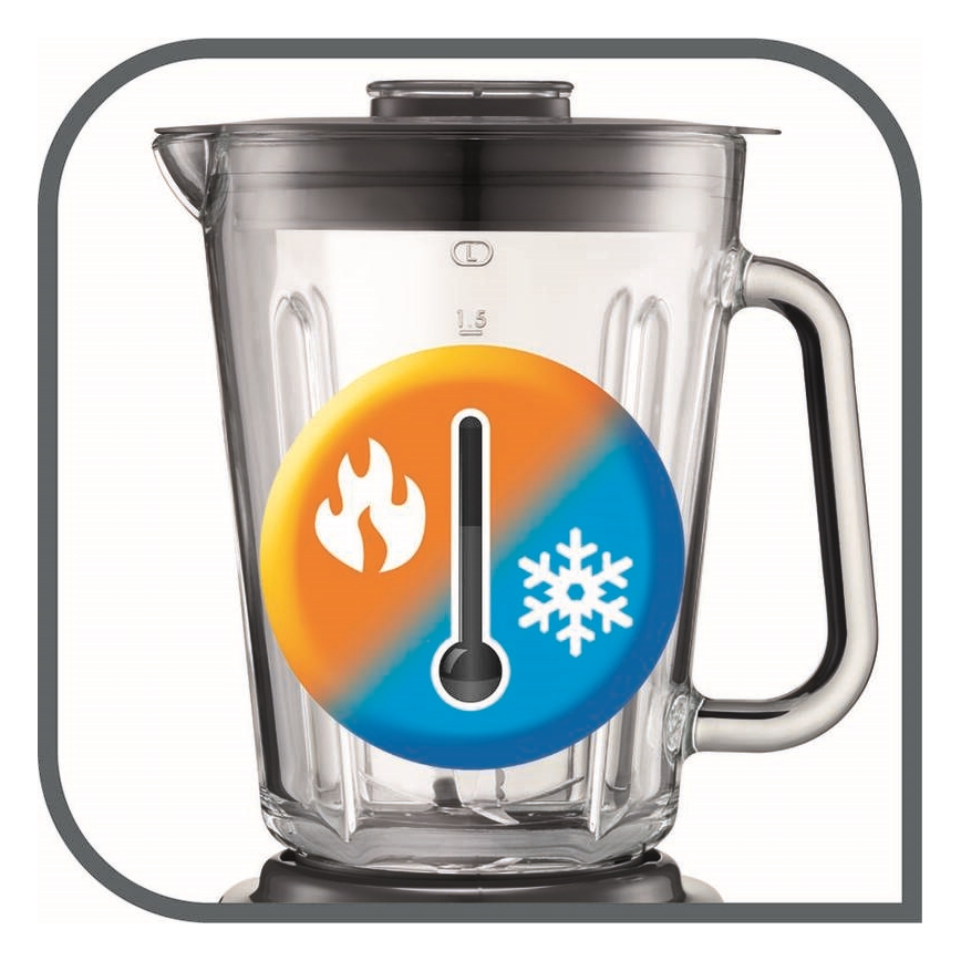 Tefal - Tafelblender 2 l PERFECTMIX+ 1200W/230V mat chroom/zwart