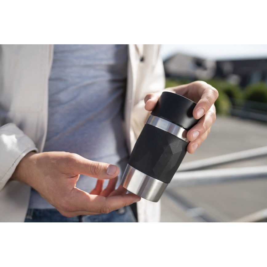 Tefal - Thermische mok 300 ml COMPACT MUG roestvrij/zwart