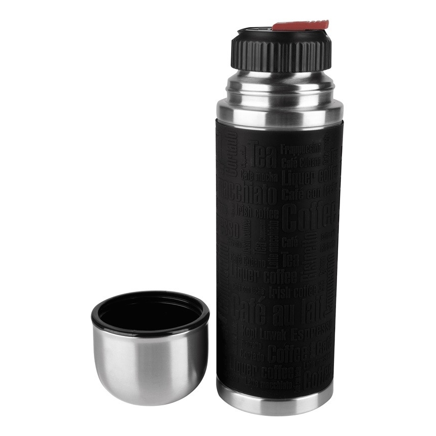 Tefal - Thermoskan met mok 0,5 l SENATOR roestvrij/zwart