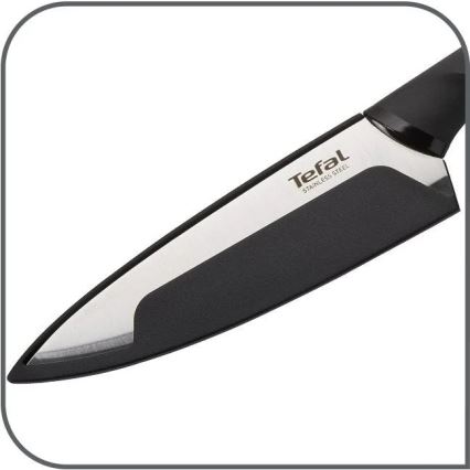 Tefal - Universeel roestvrijstalen mes COMFORT 12 cm glanzend chroom/zwart
