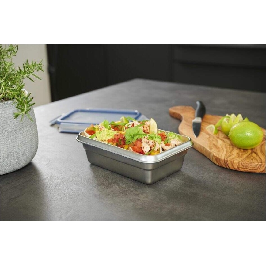 Tefal - Voedselbewaardoos 0,8 l MSEAL STEEL blauw/roestvrij