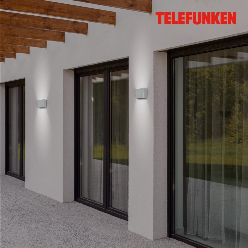 Telefunken 303404TF - LED buitenwandlamp LED/7W/230V IP44 zilver