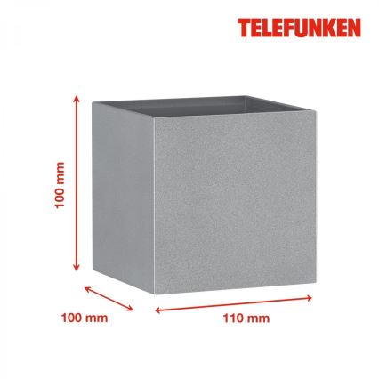 Telefunken 303404TF - LED buitenwandlamp LED/7W/230V IP44 zilver