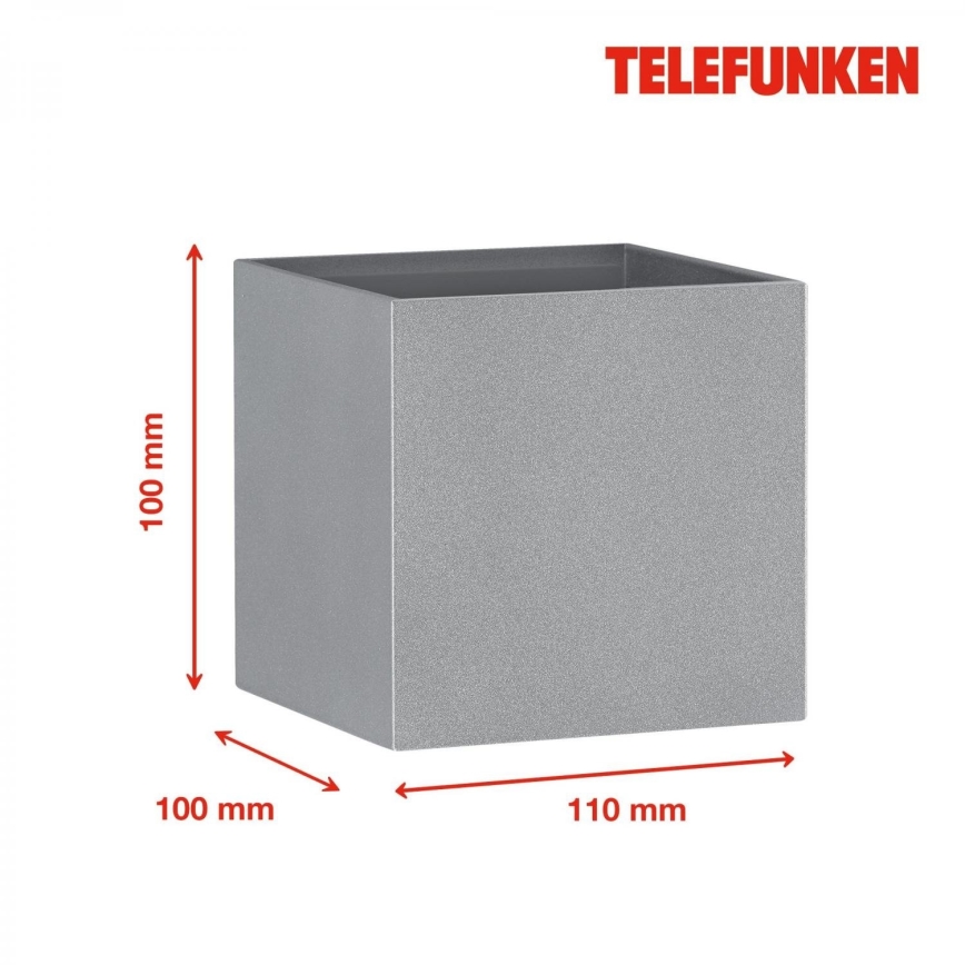 Telefunken 303404TF - LED buitenwandlamp LED/7W/230V IP44 zilver