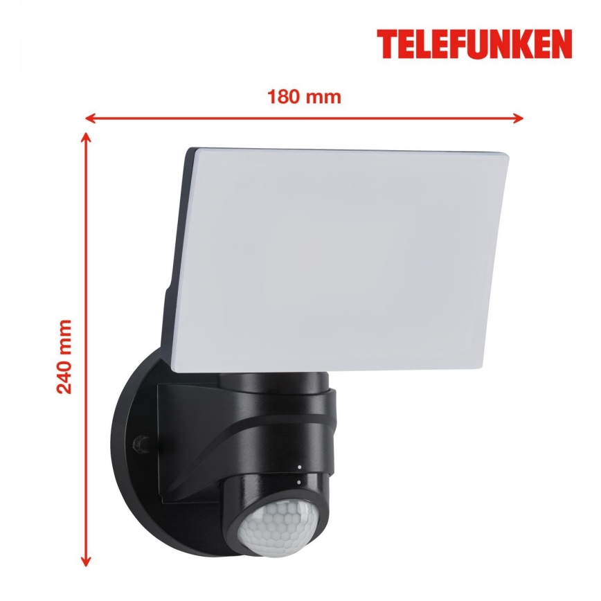 Telefunken 304305TF - LED Wandlamp met sensor voor buiten LED/24W/230V IP44 zwart