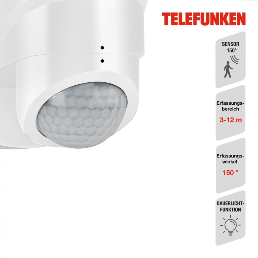 Telefunken 304406TF - LED Buitenwand schijnwerper met sensor LED/20W/230V IP44