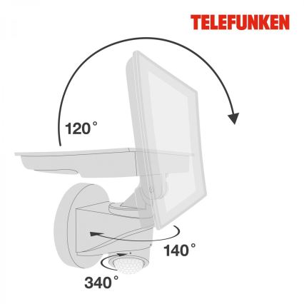 Telefunken 304406TF - LED buitenwandstraler met sensor LED/20W/230V IP44
