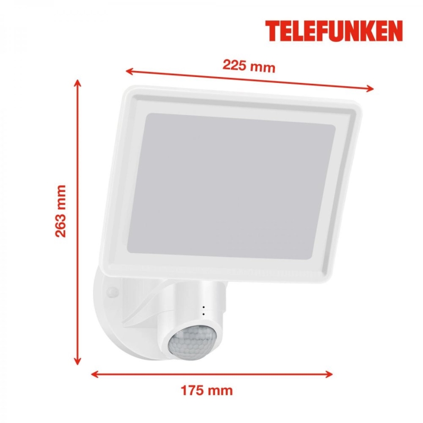 Telefunken 304406TF - LED buitenwandstraler met sensor LED/20W/230V IP44