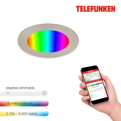 Telefunken 309302TF - LED RGBW Dimbare en hangende badkamer verlichting LED/6W/230V 2700-6500K IP23 Wi-Fi Tuya