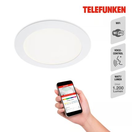 Telefunken 309406TF - FRAME LED RGBW dimbare inbouwspot LED/12W/230V 2700-6500K Wi-Fi Tuya wit