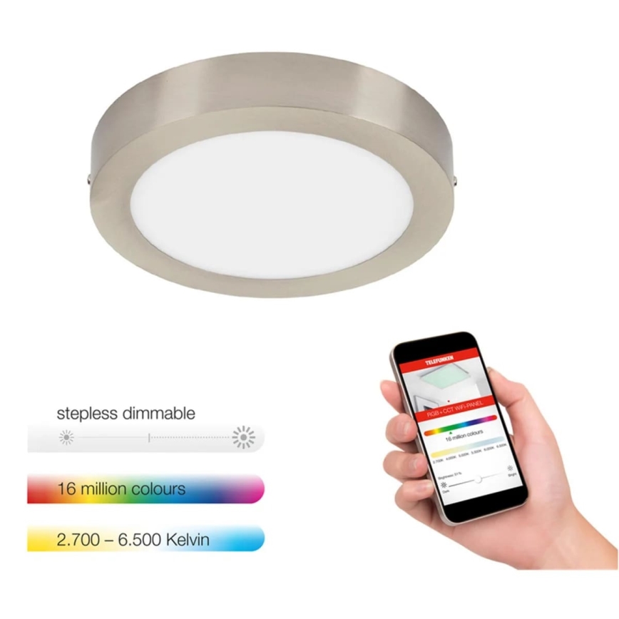 Telefunken 309502TF - LED RGBW dimbare plafondlamp LED/18W/230V 2700-6500K Wi-Fi Tuya