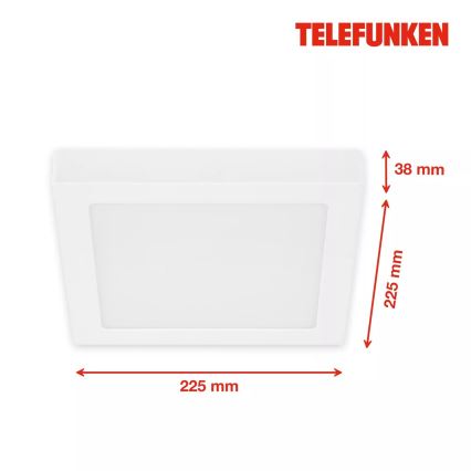 Telefunken 309706TF - Dimbare LED RGB plafondlamp LED/23W/230V 2700-6500K Wi-Fi Tuya wit