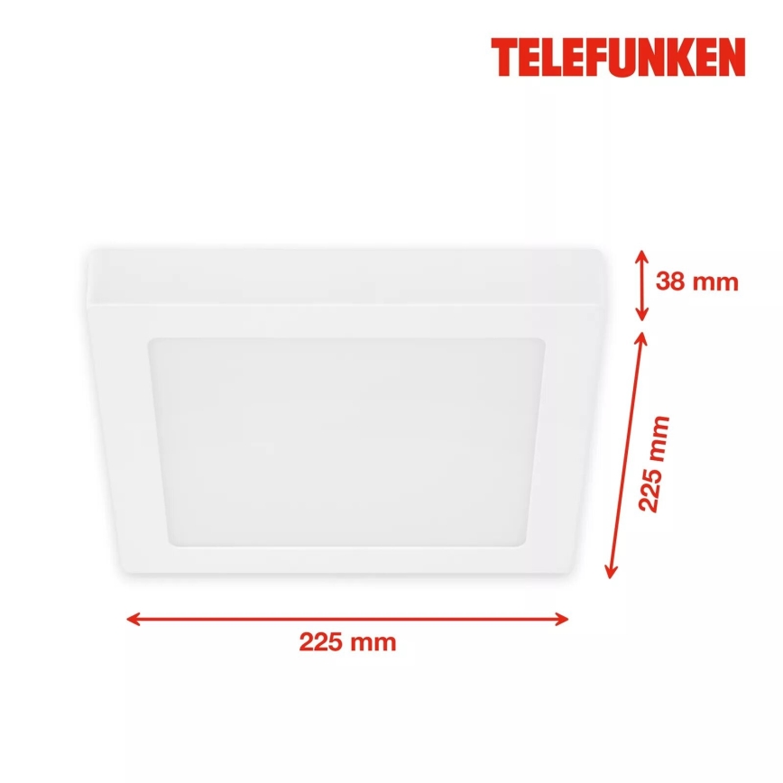 Telefunken 309706TF - Dimbare LED RGB plafondlamp LED/23W/230V 2700-6500K Wi-Fi Tuya wit
