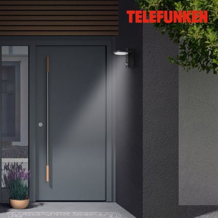 Telefunken 312505TF-LED Wandlamp voor buiten met sensor LED/10W/230V IP44 zwart