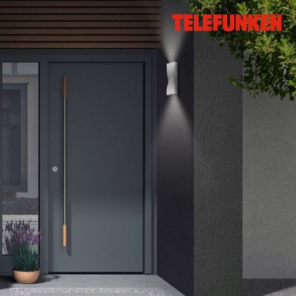 Telefunken 312704TF - LED Wandlamp voor buiten 2xLED/5,5W/230V IP44 zilver