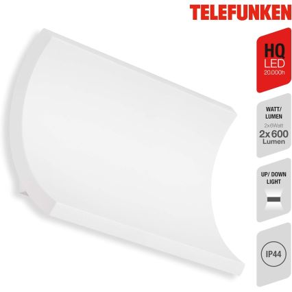 Telefunken 312806TF - LED Wandlamp voor buiten 2xLED/6W/230V IP44 wit