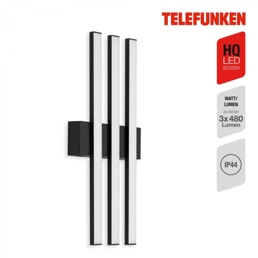 Telefunken 313105TF - LED Wandlamp voor buiten 3xLED/4W/230V IP44