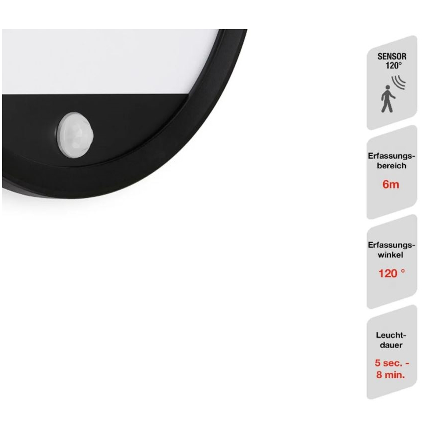 Telefunken 313705TF - LED Wandlamp voor Buiten met Sensor LED/15W/230V IP44