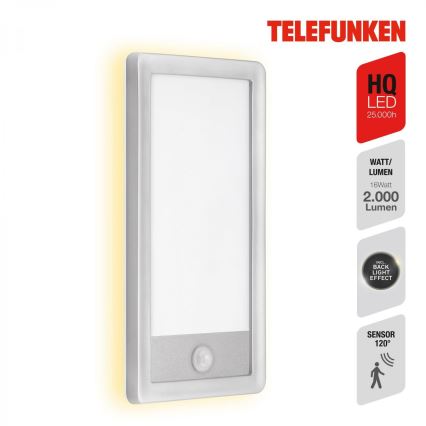 Telefunken 313904TF - LED Wandlamp voor buiten met sensor LED/16W/230V IP44