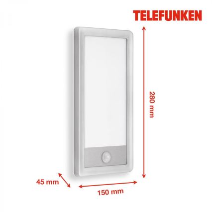 Telefunken 313904TF - LED Wandlamp voor buiten met sensor LED/16W/230V IP44