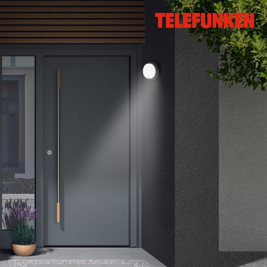 Telefunken 315305TF - LED Wandlamp voor buiten met sensor LED/12W/230V IP44 zwart