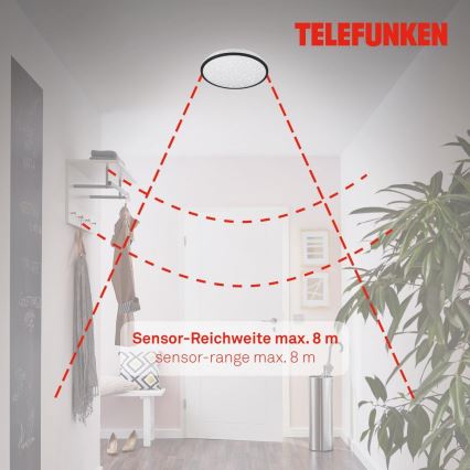 Telefunken 318305TF - LED Badkamer plafondlamp met sensor LED/16W/230V IP44 diameter 28 cm