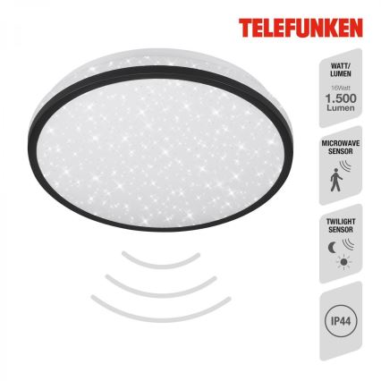 Telefunken 318305TF - LED Badkamer plafondlamp met sensor LED/16W/230V IP44 diameter 28 cm