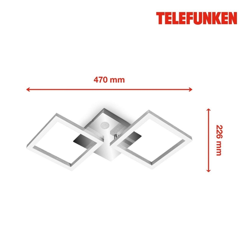 Telefunken 318508TF - LED Plafondlamp met sensor FRAME LED/12W/230V 3000K mat chroom