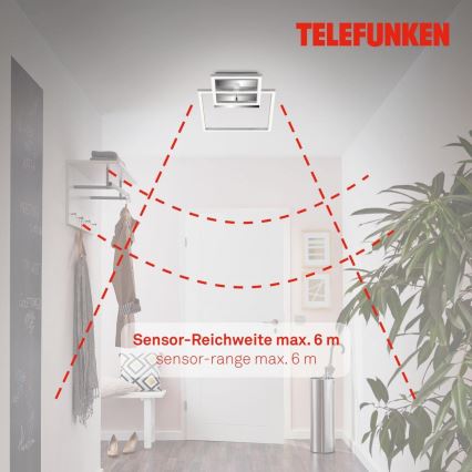 Telefunken 318608TF - LED Plafondlamp met sensor FRAME LED/17W/230V 3000K mat chroom