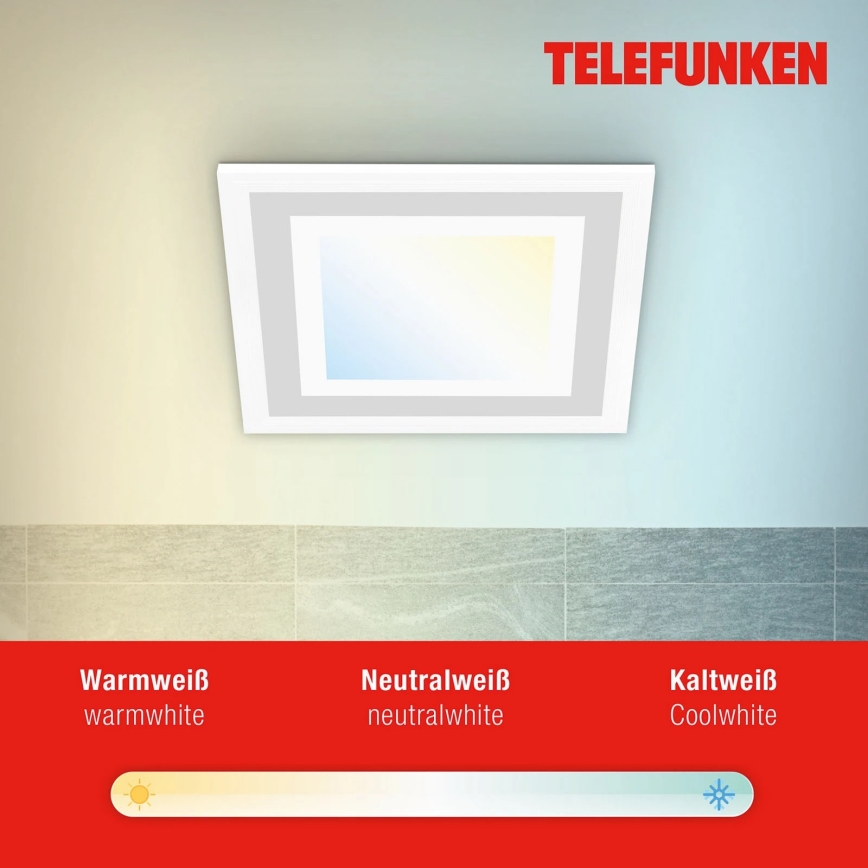 Telefunken 318706TF - LED RGBW dimbaar paneel/18W/230V 3000-6500K + afstandsbediening