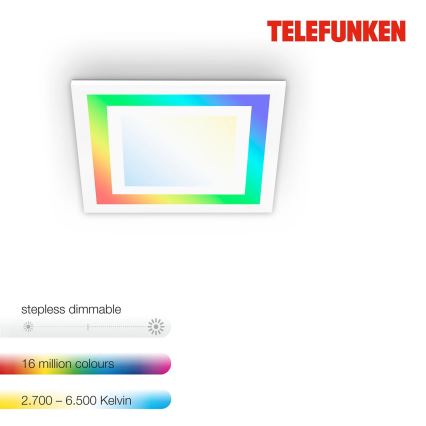Telefunken 318706TF - LED RGBW dimbaar paneel/18W/230V 3000-6500K + afstandsbediening