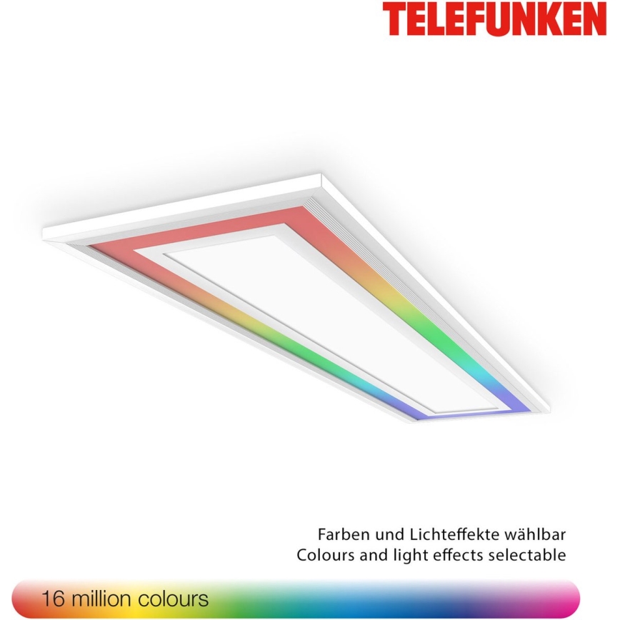 Telefunken 318906TF - LED RGBW dimbare plafondlamp LED/24W/230V 3000-6500K 25x100 cm + afstandsbediening