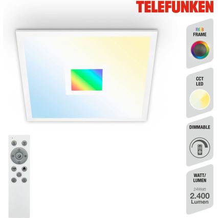 Telefunken 319106TF - RGBW dimbare plafondlamp LED/24W/230V 2700-6500K wit + afstandsbediening