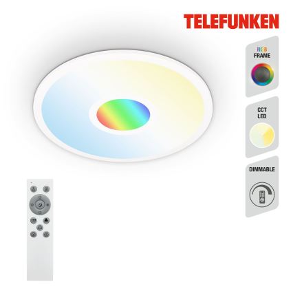 Telefunken 319306TF - LED RGBW Dimbare lamp LED/22W/230V 2700-6500K + afstandsbediening