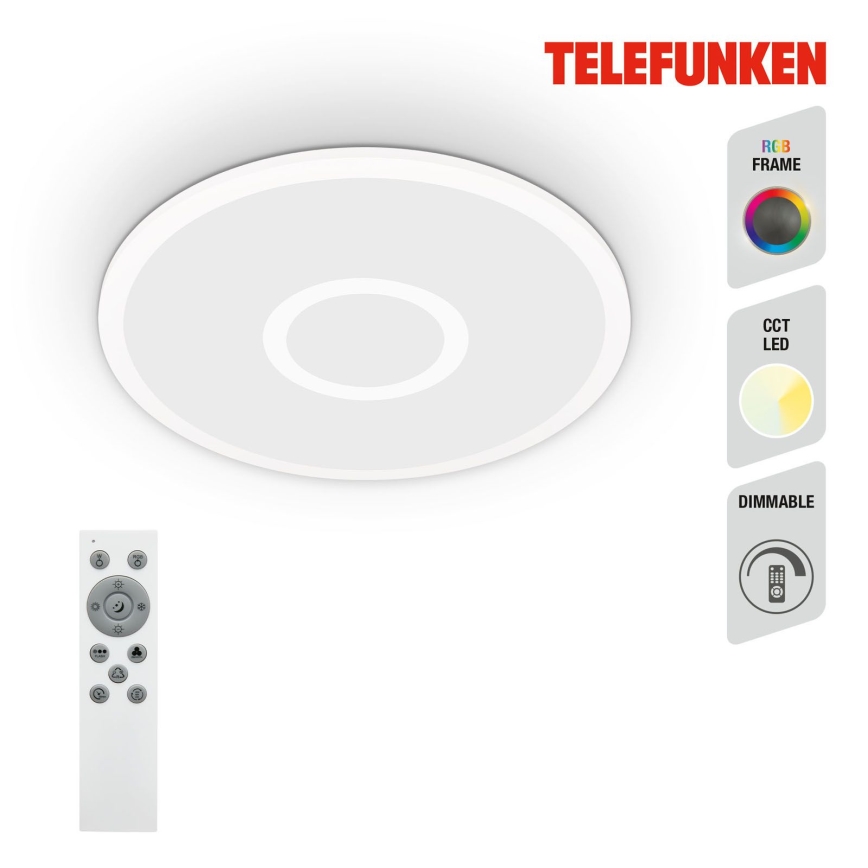 Telefunken 319306TF - LED RGBW Dimbare lamp LED/22W/230V 2700-6500K + afstandsbediening