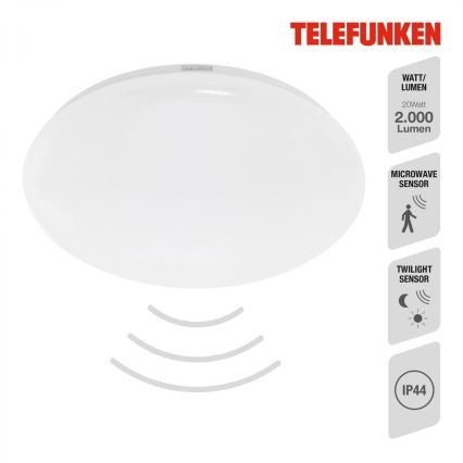 Telefunken 601306TF - LED Badkamer plafondlamp met sensor LED/20W/230V IP44 diameter 40 cm