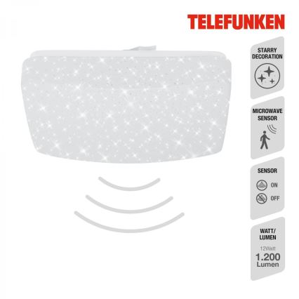 Telefunken 601906TF - LED Plafondlamp met sensor LED/12W/230V 4000K