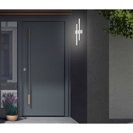 Telefunken - LED buitenwandlamp 2xLED/4W/230V 4000K IP44 zilver